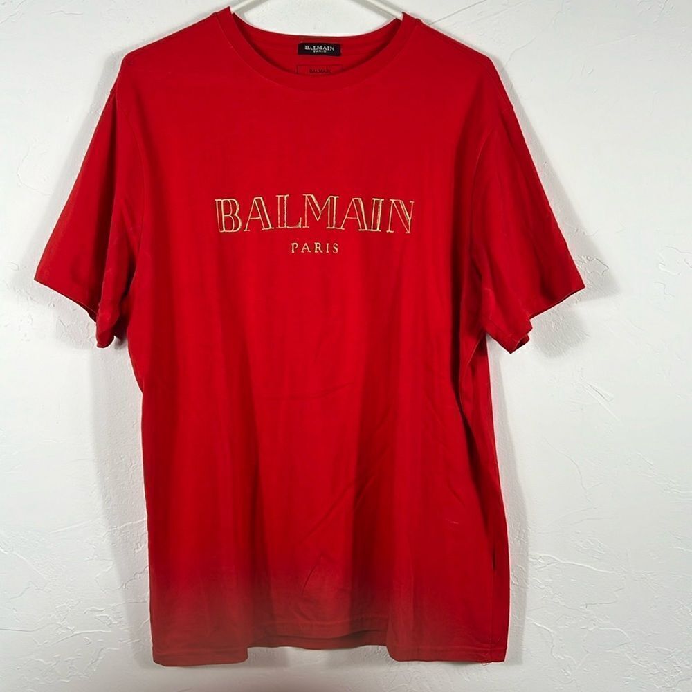 🔥💰 BALMAIN PARIS Designer Fashion High End Tee Sz Lg - Expensive Brand - GUC
